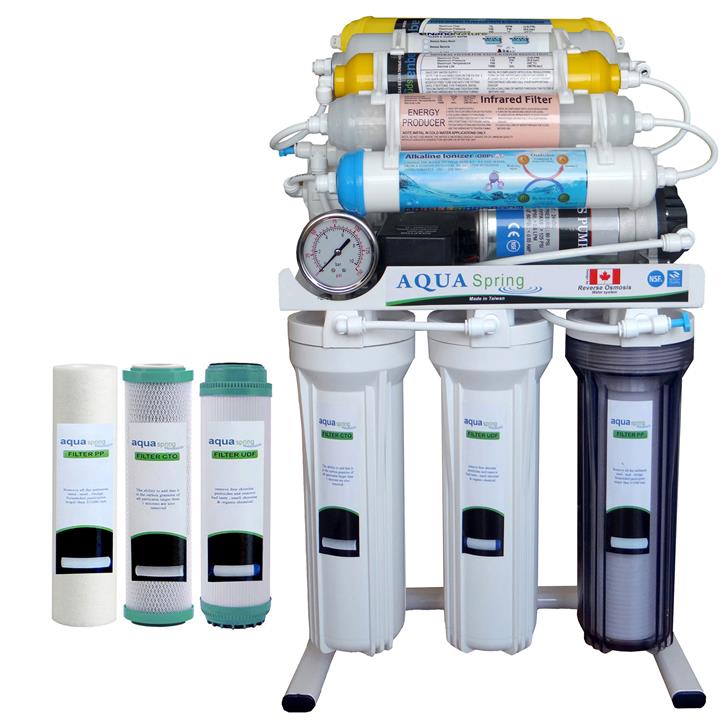 دستگاه تصفیه کننده آب آکوآ اسپرینگ مدل NF3950 به همراه فیلتر مدل 01 مجموعه 3 عددی